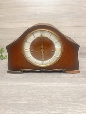 Vintage Mechanical Mantel Clock Brown Wood Not Working picture