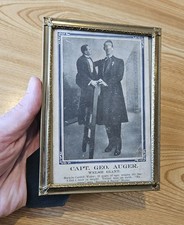 Antique Capt Geo Auger Welsh Giant Circus Sideshow Pitch Card Barnum Bailey NYC picture