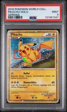 2010 POKEMON WORLD COLLECTION PIKACHU-HOLO GERMAN PSA 9 (WITH HOLO SWIRL π) picture