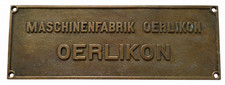 Swiss Locomotive Builder's Brass Plate OERLIKON Maschinenfabrik No3496 Year-1931 picture