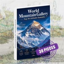 Postcard | World Mountains | Landscape Mountain Art Collage Poster - 30 Pieces picture