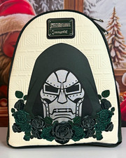 Loungefly Disney Marvel Doctor Doom Mini Backpack White Black Green picture