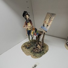 Hand Painted Ceramic Painter Figurine w/ Easel Multicolor Art Theme picture