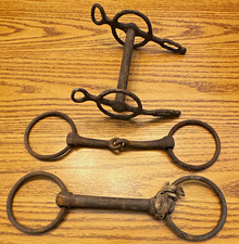 Antique Vintage Iron Horse Bits Lot, Western Americana Collectible picture
