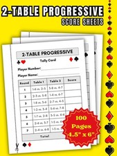 Two Table Progressive Bridge Tally Cards | Small Size 4.5