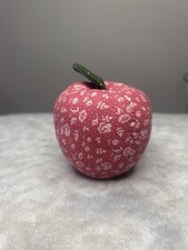 Vintage Red Fabric Apple Pin Cushion Autumn Fall Harvest Decor picture