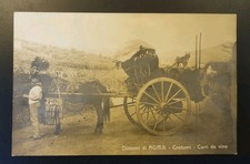 Dintorni Di Roma Costumi Carri Da Vino Italy RPPC Postcard Wine Barrels Wagon picture