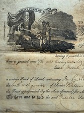 James Monroe Signed 1817 Military Bounty Land Patent — War of 1812 Veteran — picture