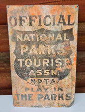 RARE 1920'S National Parks Tourist Assn (NPTA) Metal National Parks Sign picture