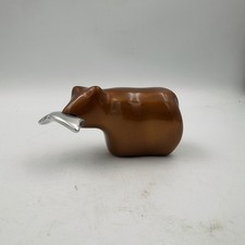 Vintage MCM Rare Hoselton Canada Solid Aluminum Fishing Bear Sculpture Bronze picture