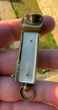 Antique German MOP Combination Vesta Match Safe Cigar Cutter Striker c1890 picture
