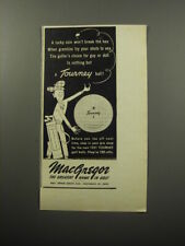 1951 MacGregor Tourney Golf Ball Ad - A Lucky coin won't break the hex picture
