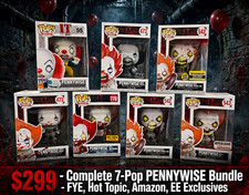 Funko Pop Pennywise IT 7-Pack Mixed Lot Glow in Dark FYE Hot Topic Amazon picture