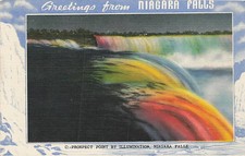 Postcard NY: Greetings from Niagara Falls, Prospect Point, 1952 Linen picture