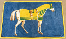 Hermès Paris Horse Motif Beach Towel 24 x 36 in Rectangle Blue Yellow picture