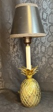 Vintage Solid Brass Pineapple Table Lamp Accent Light Hollywood Regency~17 in picture