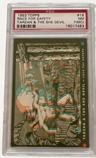1953 Topps Tarzan And The She Devil, Race For Safety, #16, PSA 7 NM, Near Mint picture