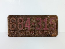 1951 North Carolina Truck License Plate 884-315 Black Red Vintage Tag NC 51 picture