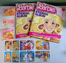 2 Vintage 1983 Topps / Panini Dress-up Barbie Sticker Albums packs & stickers picture
