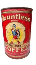 Rare Vintage DAUNTLESS Coffee HULMAN & CO TERRE HAUTE, IND Tin Can 1 Pound picture
