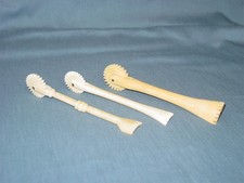 3 Antique Pastry Pie Crimper Cutter Primitive Wheel Hand Carved PA Folk Art picture