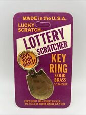 Lucky Scratch Lottery Scratcher Brass Key Ring Lotto Scratcher Vintage 1985 NOS picture