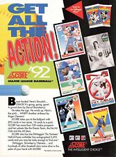 1992 Score Major League Baseball Card Vintage Ad Full Page Print Ad 8X11 picture