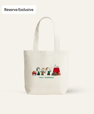 STARBUCKS + PEANUTS Limited Edition Reserve Members Only CHARACTERS TOTE BAG New picture
