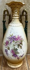 Early 20th Century European Hand Decorated Art Nouveau Floral Porcelain Vase picture