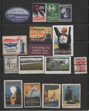 43 Vintage Poster Stamps, Cinderellas, SESQUI CENTENNIAL, CHIROPRACTIC, SCHOOLS picture
