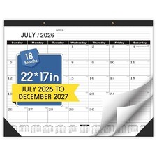Desk Calendar 2026-2027, 8 , July 2026 to Dec 2027, Large picture