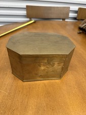 vintage octagonal brass trinket or keepsake box picture