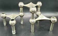 Vintage MCM Nagel KG Metal Stacking Candle Holders Made in West Germany Set of 3 picture