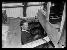 Photo:Man in boiler room 1900s workman industrial interior photograph picture