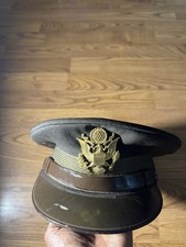 WWII US Army Officer Visor Service Cap Named Harry Mark Lipson ASN 14117942 picture