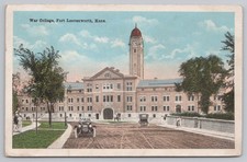 Posted 1919 Fort Leavenworth, Kansas War College Dirt Road Cars Street Scene A6 picture