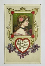 Vintage Valentine Postcard Antique Valentines Greetings Card Embossed picture