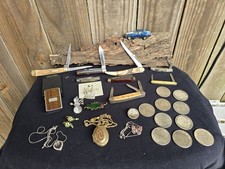 JUNK DRAWER LOT - Coins, Pocket knives, Sterling Silver, Zippo, Case XX, MORE  picture