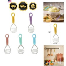 5Pcs Mini Potato Masher Cooking Utensils Non-Scratch Nonstick Masher Manual S... picture