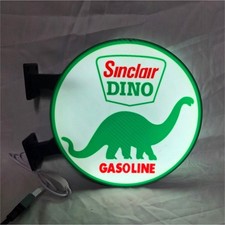 Sinclair Dino Gasoline Round Wall Sign Green/White/Red Gas & Oil Theme picture