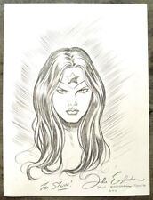 Signed Dale Eaglesham Wonder Woman Pencil Portrait Commission 9X12 picture