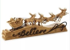 RARE Hallmark Heritage Collection Santa and Reindeer Believe Tabletop Decoration picture