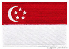 SINGAPORE FLAG PATCH SINGAPOREAN embroidered iron-on NATIONAL EMBLEM BADGE new picture