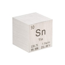 Tin Cube Metal Element High Density Block Pure Periodic Element 1-Inch picture