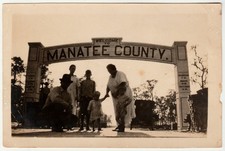 1920s Manatee County Florida Welcome Arch Photo Bradentown Cortez Beach Sign picture