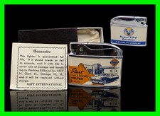 Vintage Veltex Super Ethyl Gasoline Fletcher Oil Gas Flat Ad Lighter With Box picture