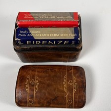 Vintage Florence Italy Leather Playing Card Box 2 Decks Firenze Rome Bridge picture