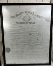 1911 MEDICAL EXAMINERS of TEXAS DOCTOR Certification Luther J Pickard picture