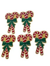 Vintage 1989 Prismatix Christmas Suction Cup Window Decor 5 Candy Canes picture