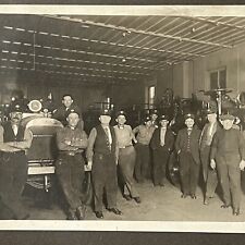 Vintage Cabinet Card Group Photograph Fire State Firemen Trucks Occupational picture